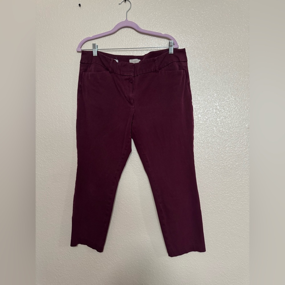 LOFT Deep Burgundy Trousers
